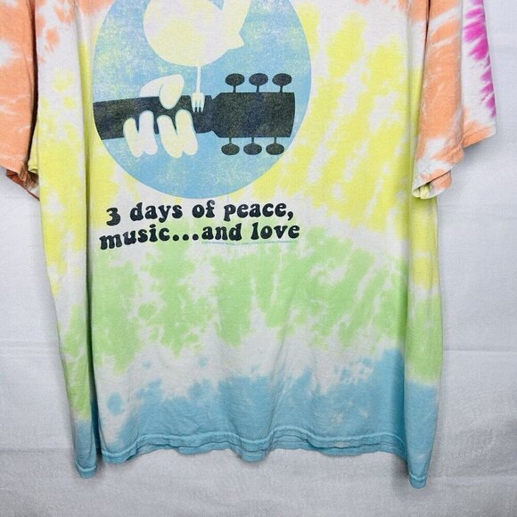 Liquid Blue Tie-Dye 2016 Woodstock T-Shirt Music Festival Size 2XL Multicolor - Picture 4 of 8